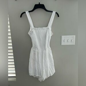 Hollister White Smocked Romper